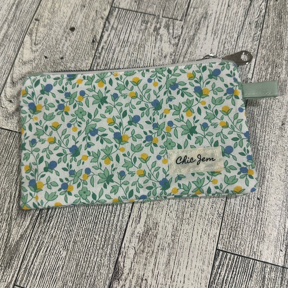 Chic Jem blue green Floral coin Pouch